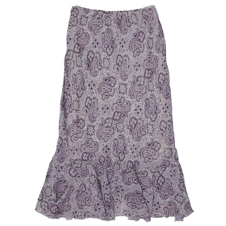 Y2K Ladies Paisley Print Ruffle Maxi Skirt
