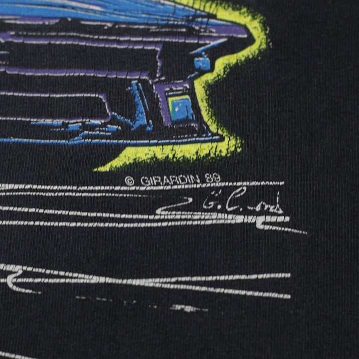 Vintage 1989 Girardin Mean Machine Synthwave Car T-Shirt Size L
