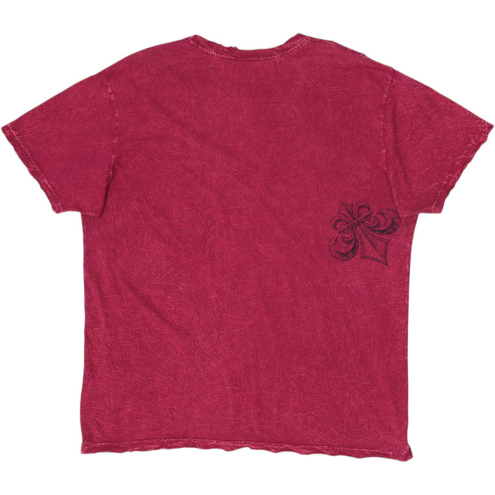 Y2K Mens Affliction T-Shirt Red Graphic Owl Print