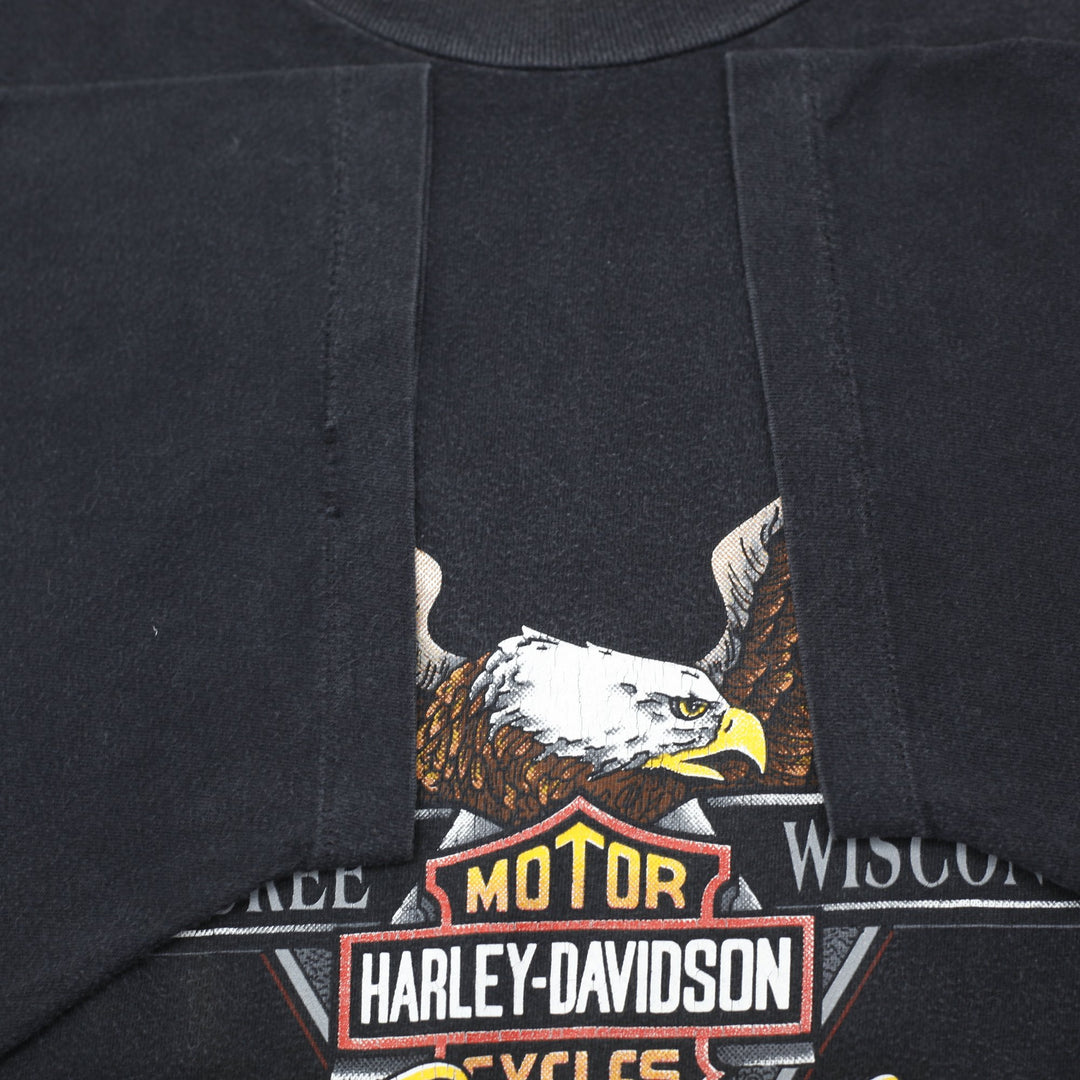 Vintage 1993 Harley Davidson Eagle Milwaukee Wisconsin T-Shirt Made in USA Sz XL