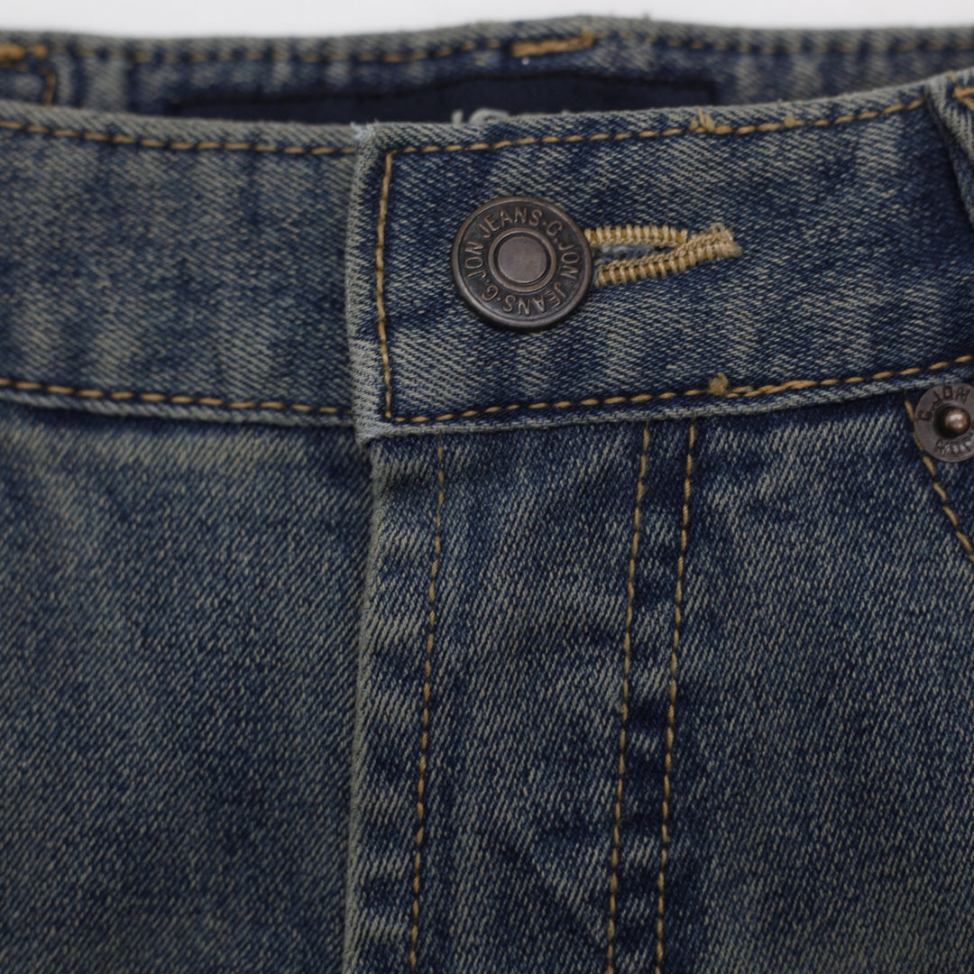 Y2K Ladies G-Jon Jeans Fringed Studded Distressed Flare Jeans Size 26