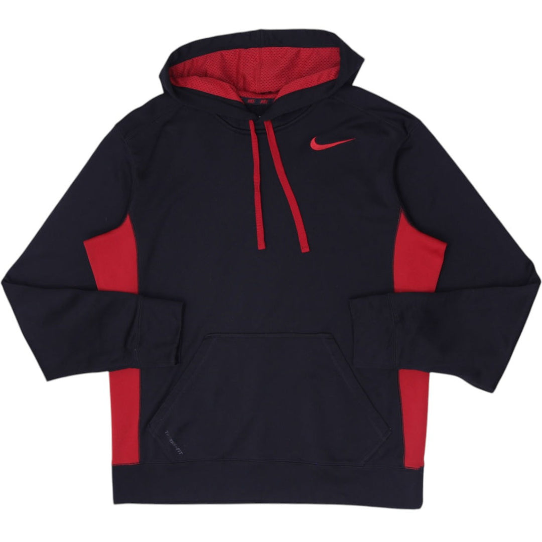 Mens Nike Therma-Fit Black Red Pullover Hoodie Size M