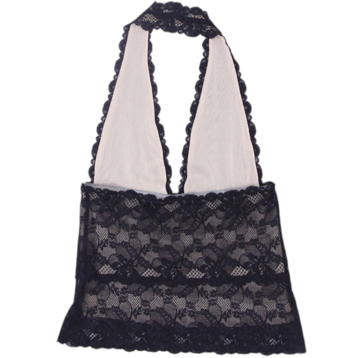 Y2K Ladies The Limited Black Lace Halter Top
