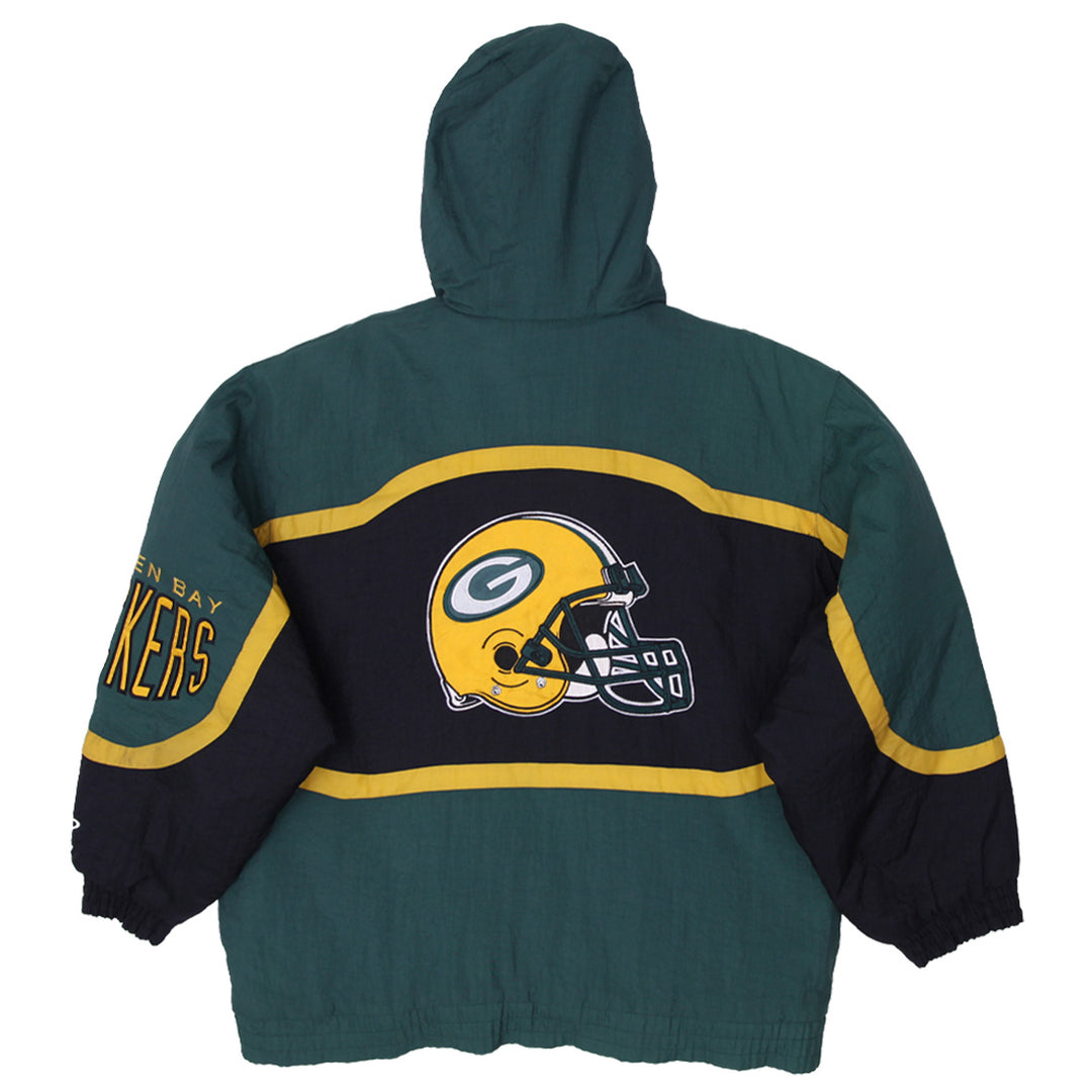 Vintage NFL Pro-Line Green bay Packers Quilt Lined Hooded Jacket-Logo Athletic, Size L - Fashion Rerun Vintage Migration_Jacket