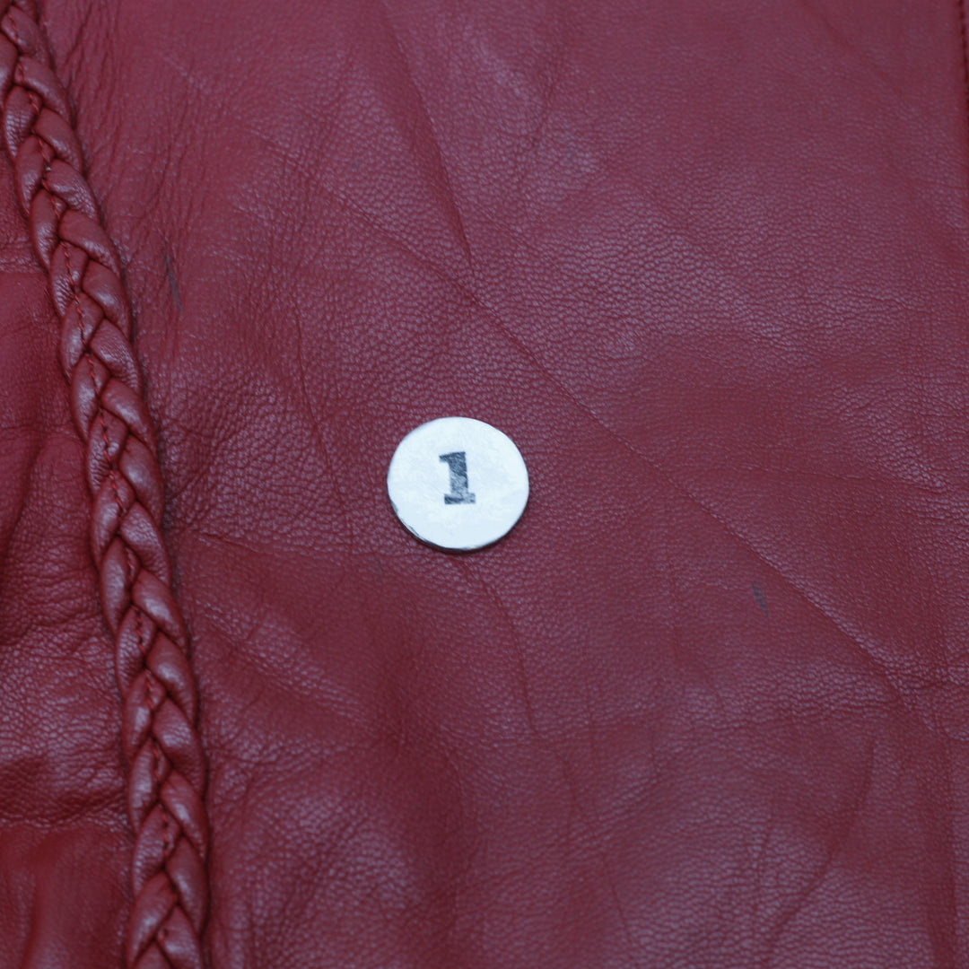 Vintage UNIK Red Leather Biker Jacket Size L | Migration_Jackets MJ DROP - View 9 | Fashion Rerun
