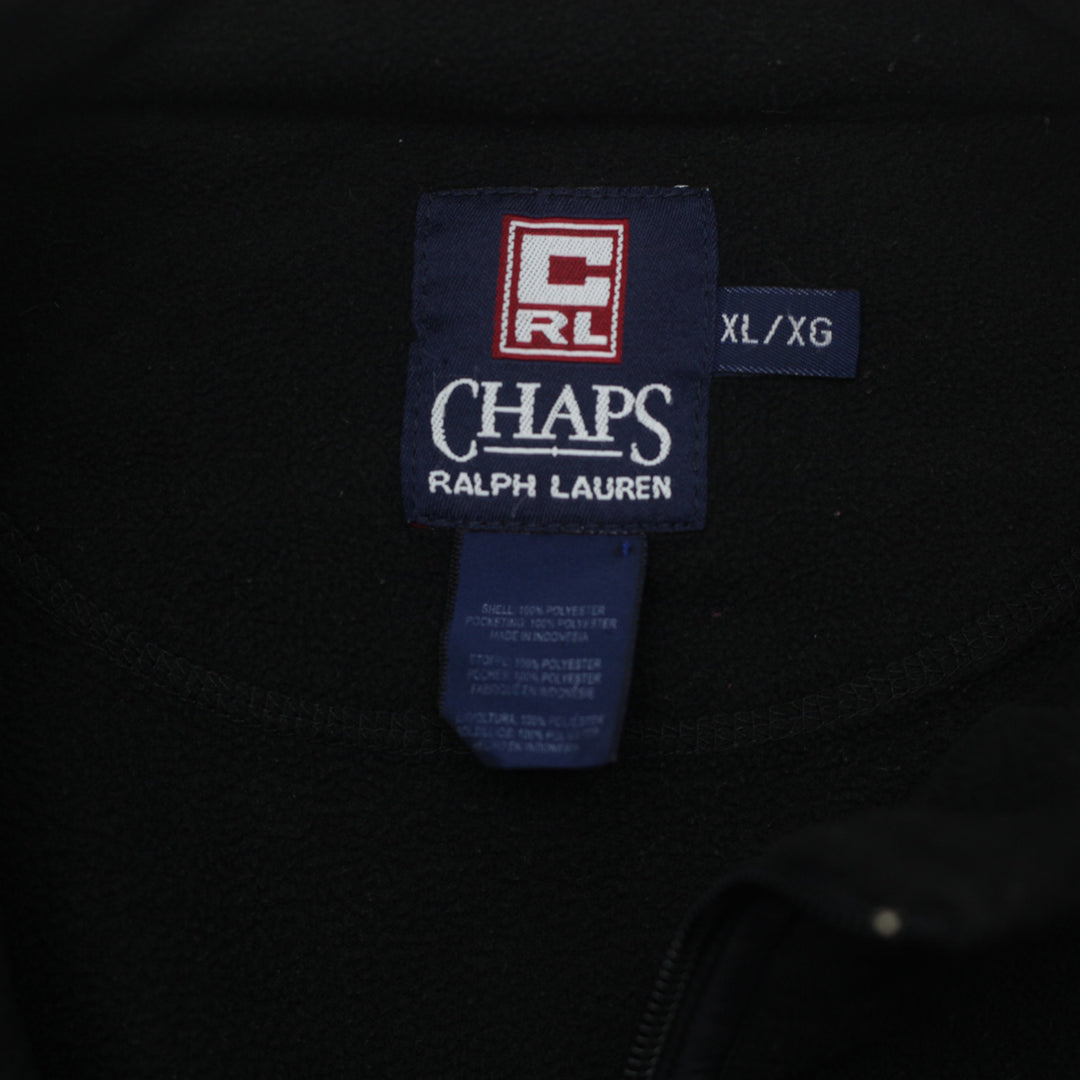 Vintage Chaps Ralph Lauren Fleece Full Zip Jacket Black Size XL - Fashion Rerun Vintage Migration_Sweaters
