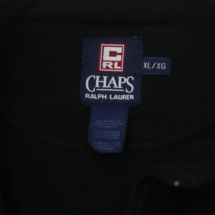 Vintage Chaps Ralph Lauren Fleece Full Zip Jacket Black Size XL - Fashion Rerun Vintage Migration_Sweaters