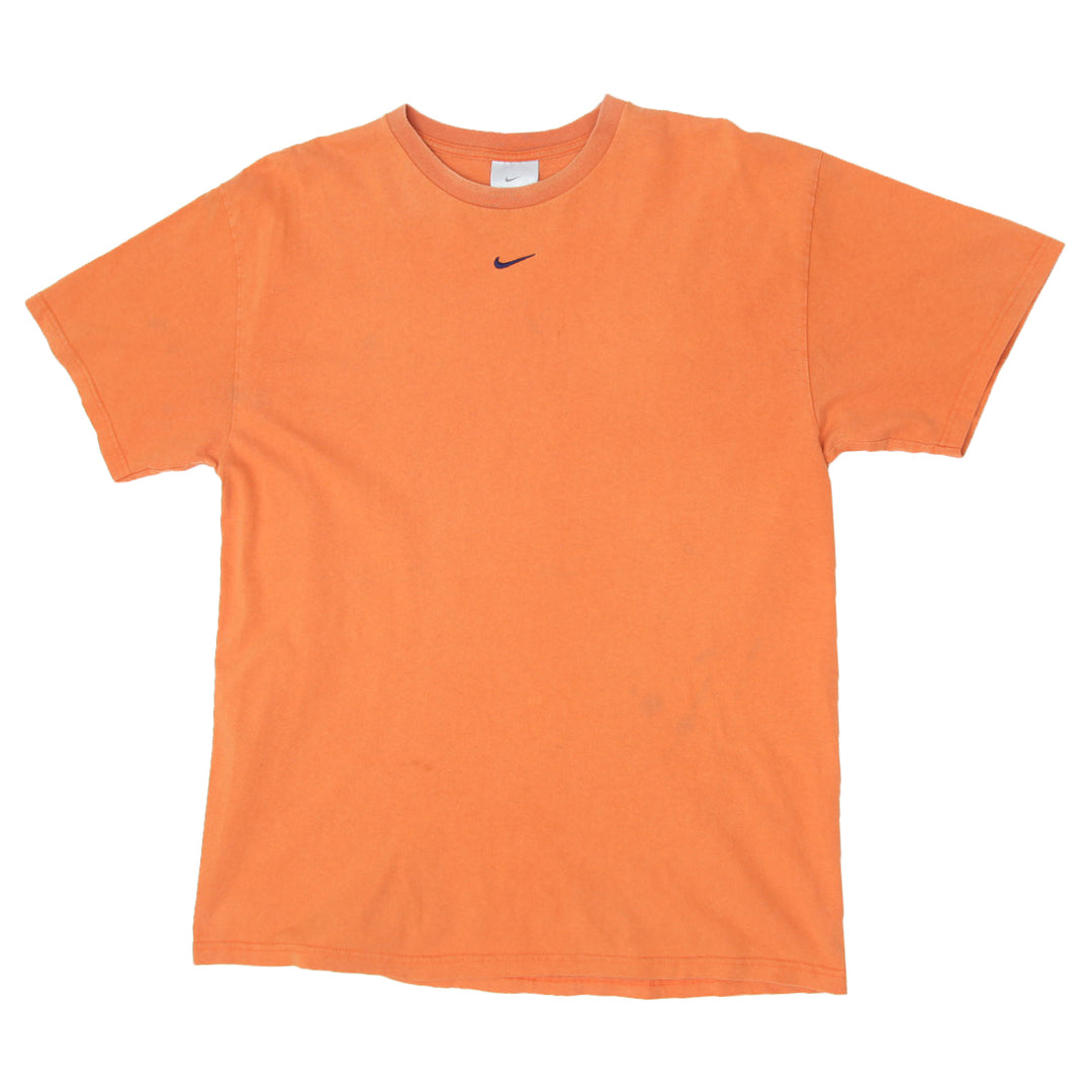 Shop Vintage Embroidered Center Swoosh Nike Logo T-Shirt Fashion