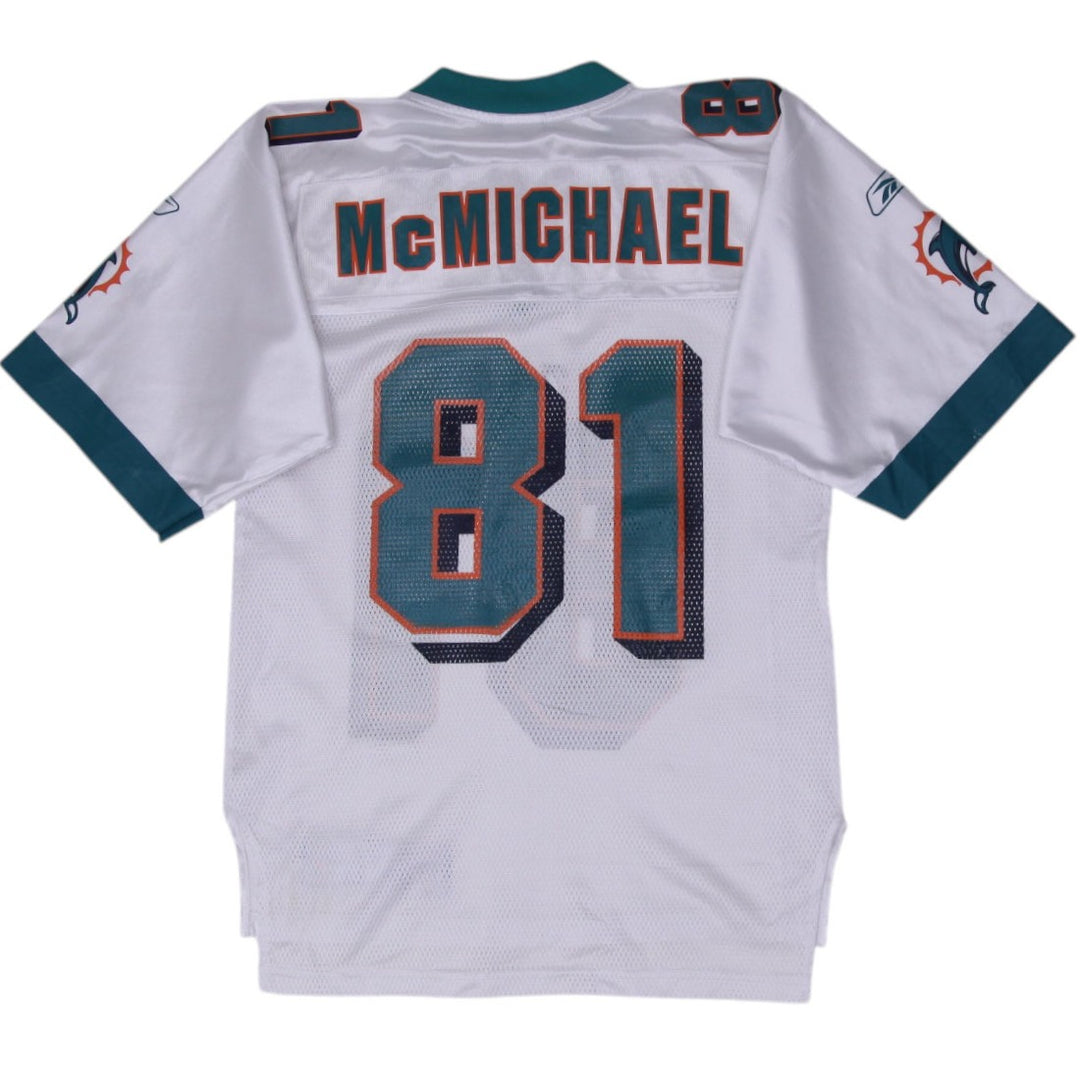 Vintage White Mesh Miami Dolphins McMichael #81 NFL Jersey Size S | Migration_Jerseys - Side View | Fashion Rerun