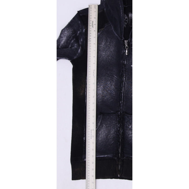 Y2K Ladies Affliction Live Fast Beaded Zip Up Pullover Hoodie Small