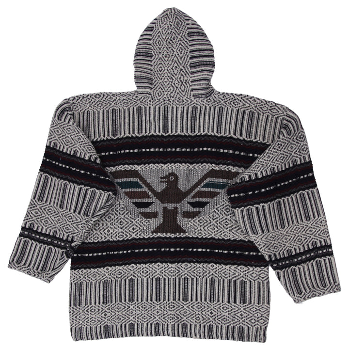 Vintage Hand-Knit Hooded Baja Sweater Jacket Button Front - Fashion Rerun Vintage Migration_Sweaters