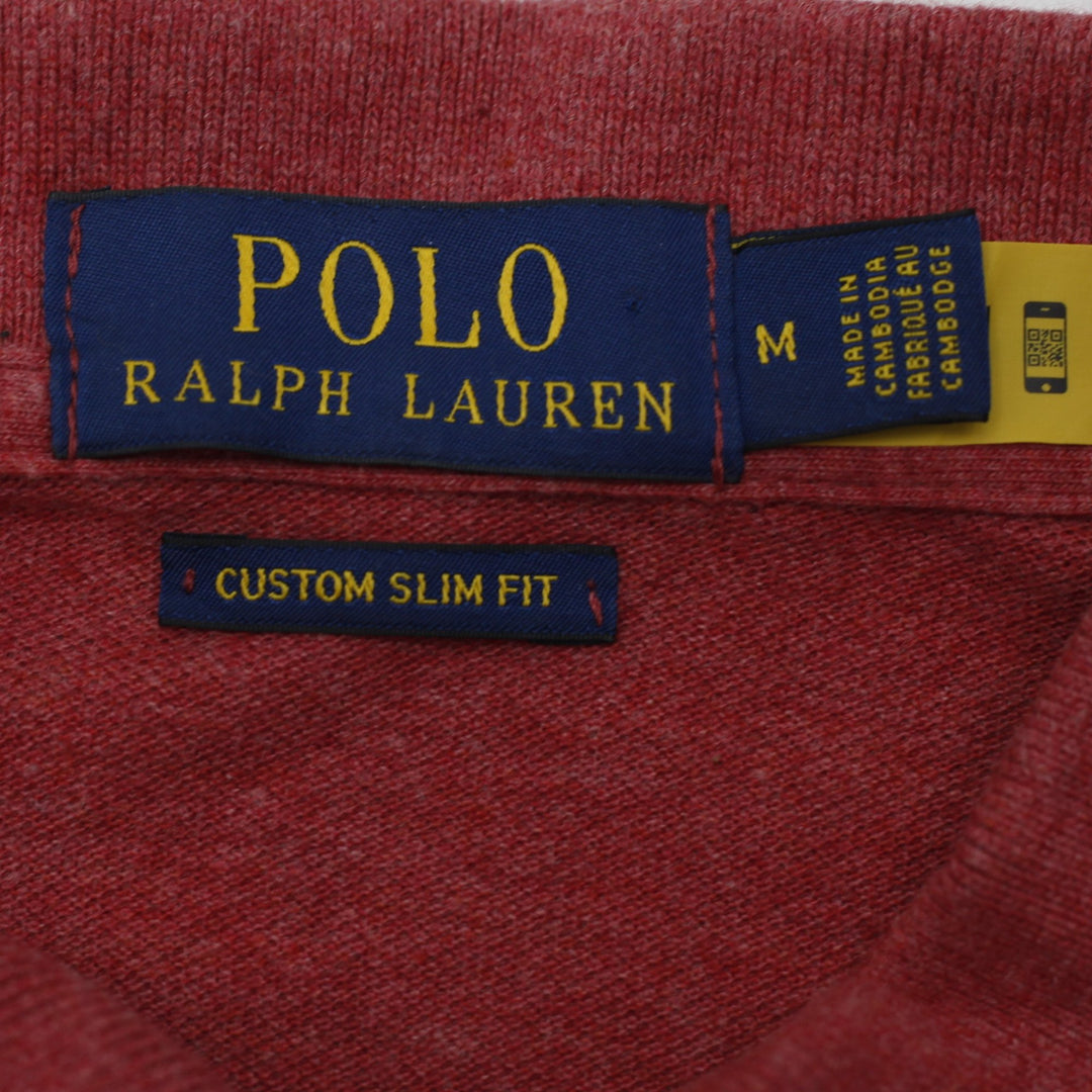 Mens Polo Ralph Lauren Custom Slim Fit Mesh Polo T-Shirt Size M
