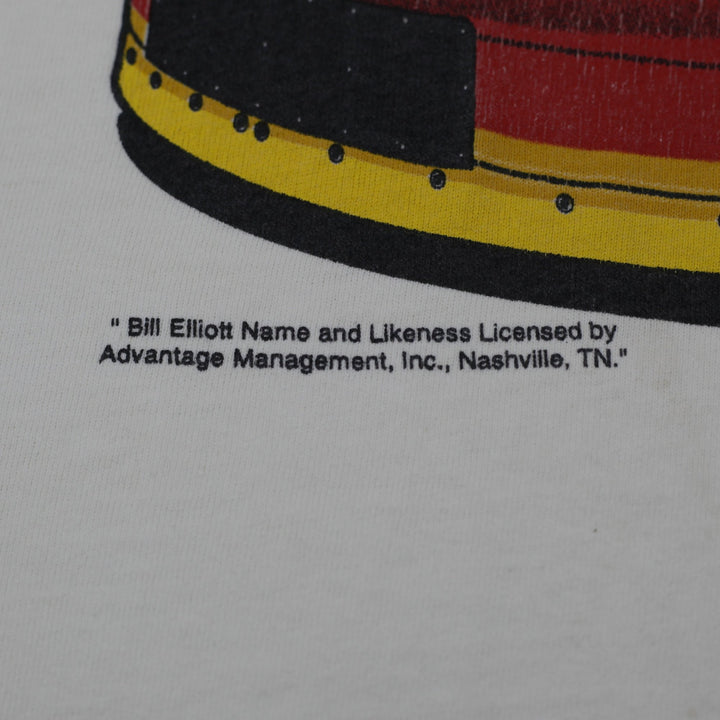 Vintage Mens Tultex NASCAR T-Shirt White Graphic Racing 1999 Bill Elliott