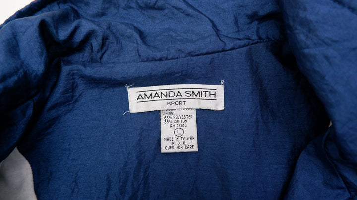 Vintage Womens Amanda Smith Windbreaker Blue Paisley Lightweight Jacket