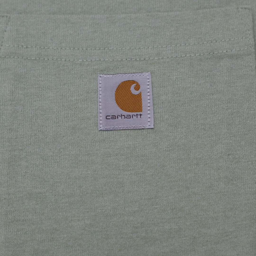 Ladies Carhartt K87 Workwear Short Sleeve Pocket Loose Fit T-Shirt Sage Green L
