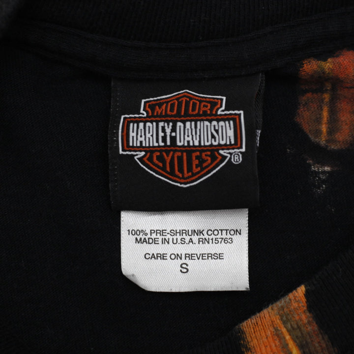 Vintage Harley Davidson T-Shirt Black Dragon Graphic Size S