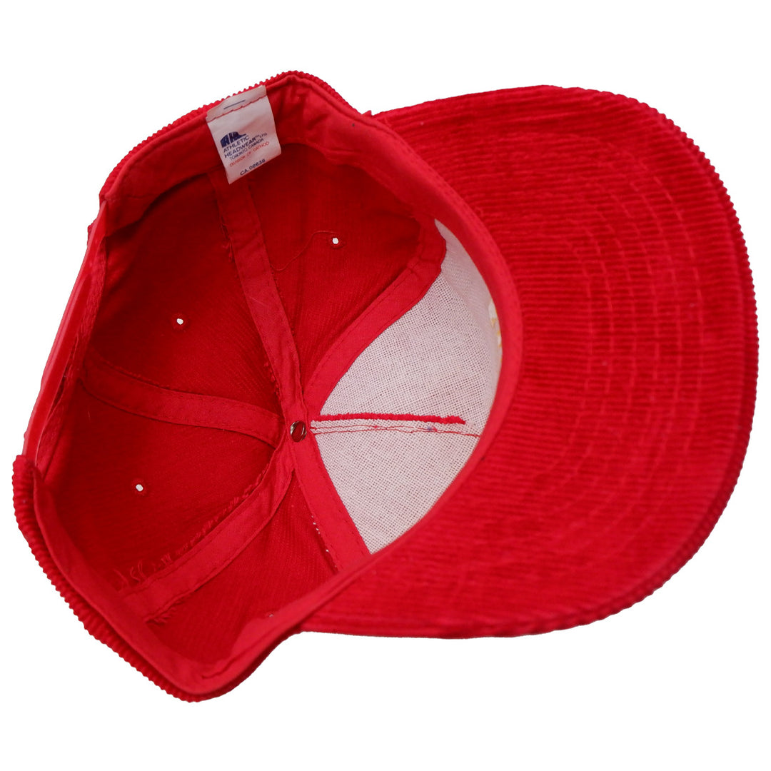 Mens Pirelli Corduroy Red Adjustable Cap