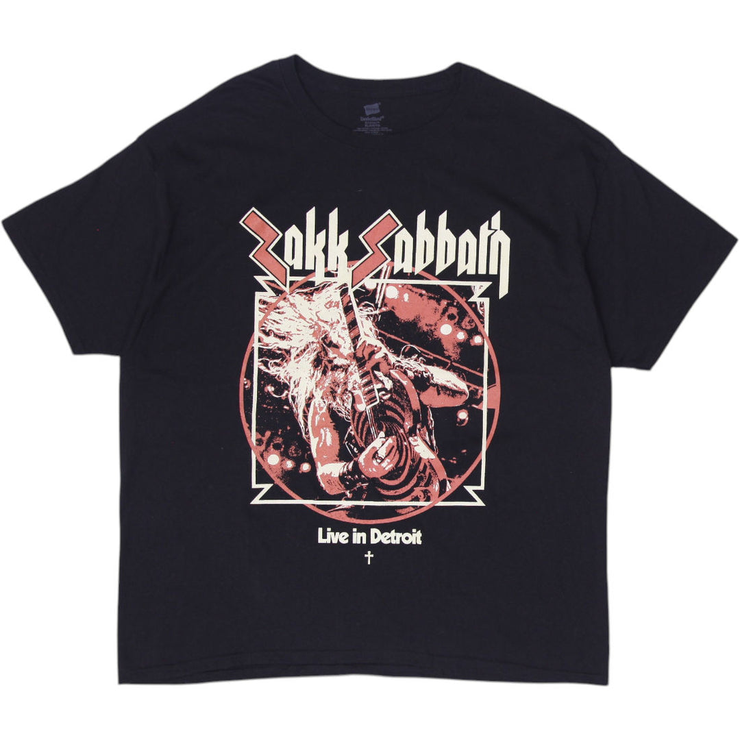 Mens Zakk Sabbath T-Shirt Black Graphic Live in Detroit Size XL