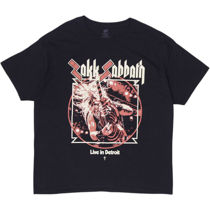 Mens Zakk Sabbath T-Shirt Black Graphic Live in Detroit Size XL