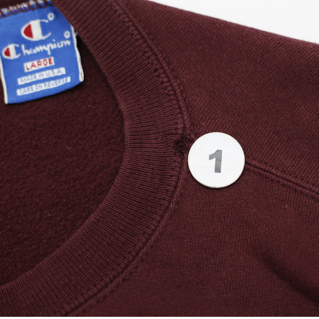 Vintage Mens Champion Washington Sweatshirt Maroon Embroidered Logo Size L