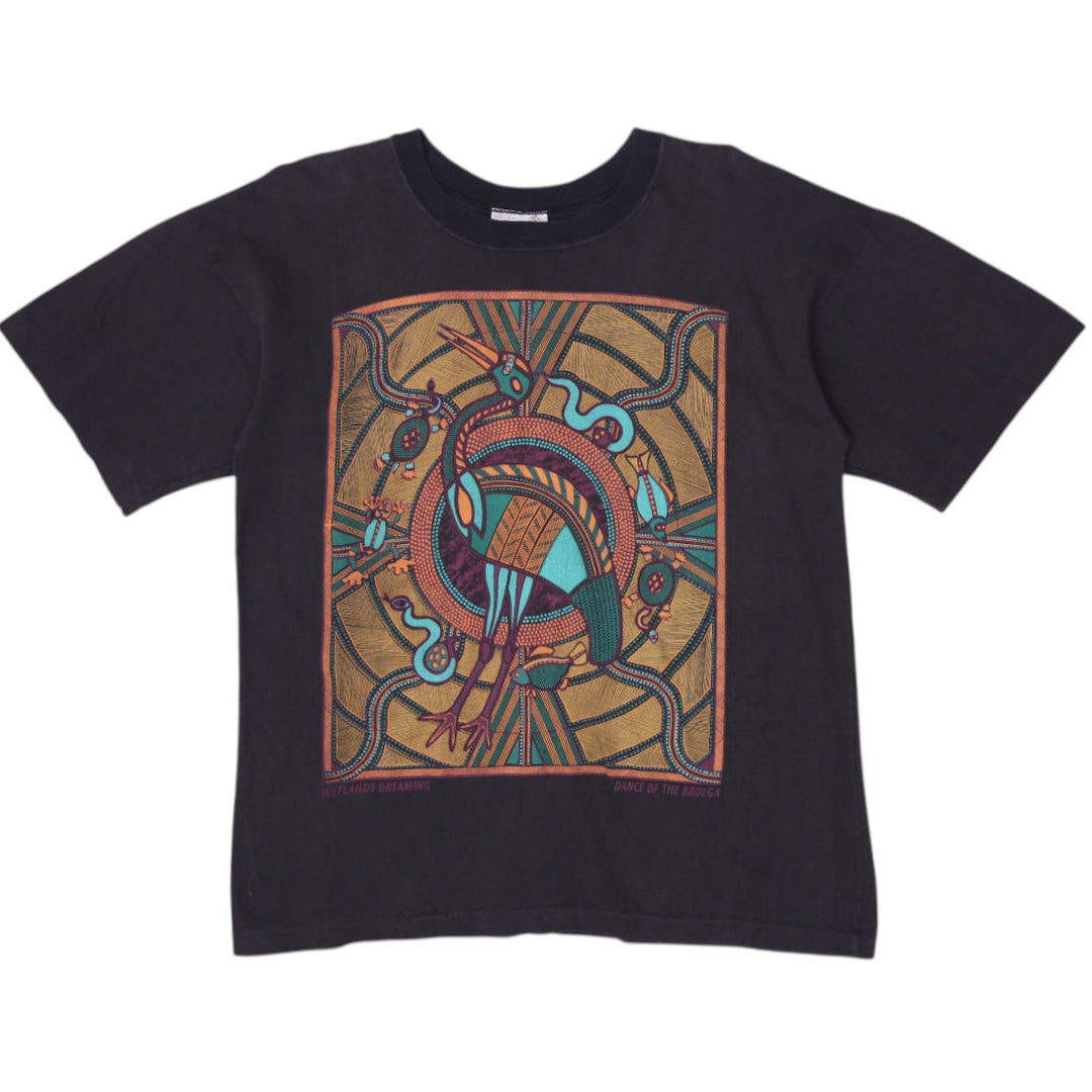 Vintage 90s Churinga Art T-Shirt Size L | Migration_T-Shirts | Fashion Rerun