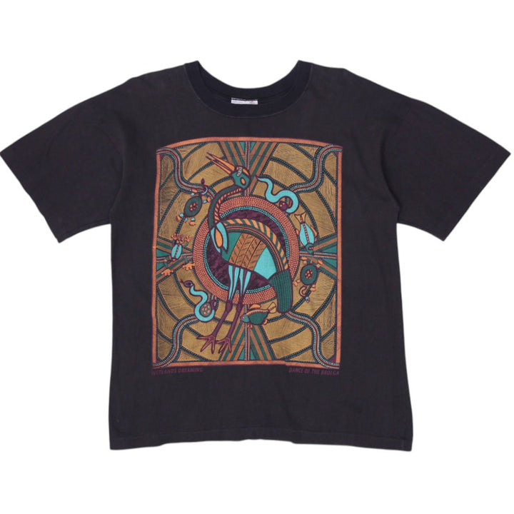 Vintage 90s Churinga Art T-Shirt Size L | Migration_T-Shirts | Fashion Rerun