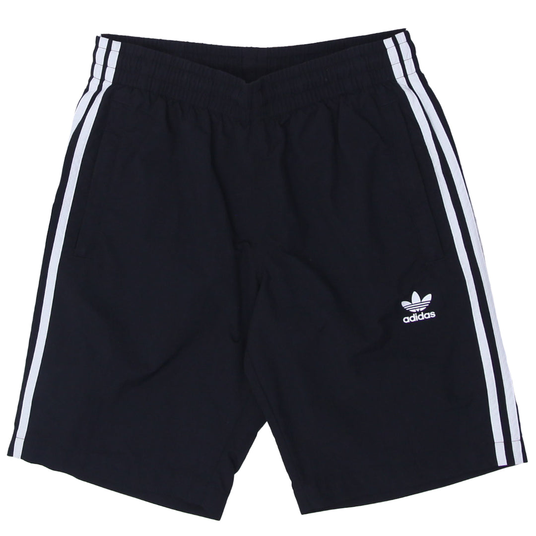 Mens Adidas White Stripes Nylon Shorts Black - Fashion Rerun Vintage Migration_Shorts