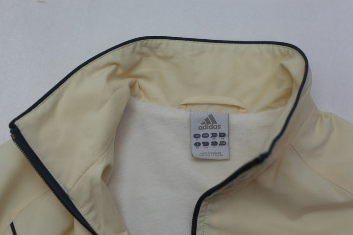 Vintage Ladies Adidas Windbreaker Jacket Cream Full Zip Lightweight