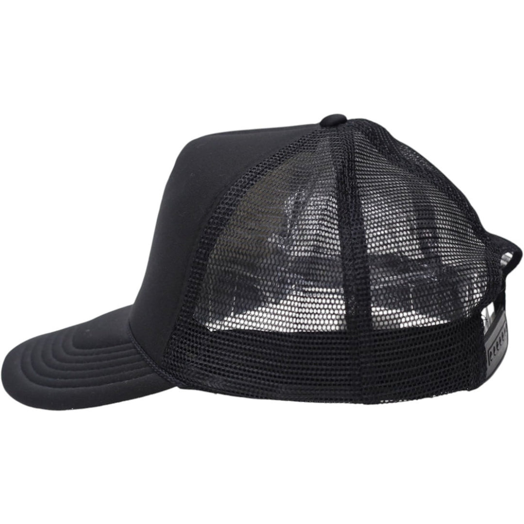 Mens LA Trucker Hat Black Mesh Adjustable Embroidered Logo