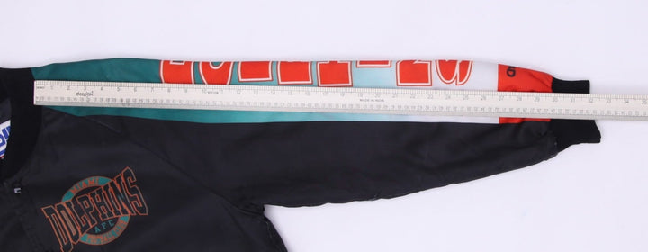 Vintage Miami Dolphins Chalk Line Satin Bomber Jacket Men's Size L 80s 90s NFL | Migration_Jackets - View 10 | Fashion Rerun