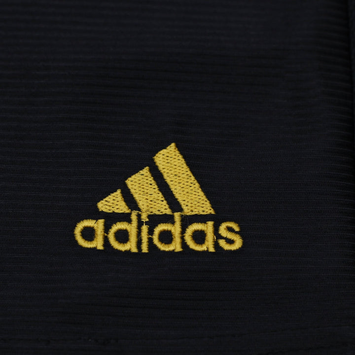 Vintage Adidas 3-Stripe Soccer Shorts Medium Black Yellow Nylon 2005