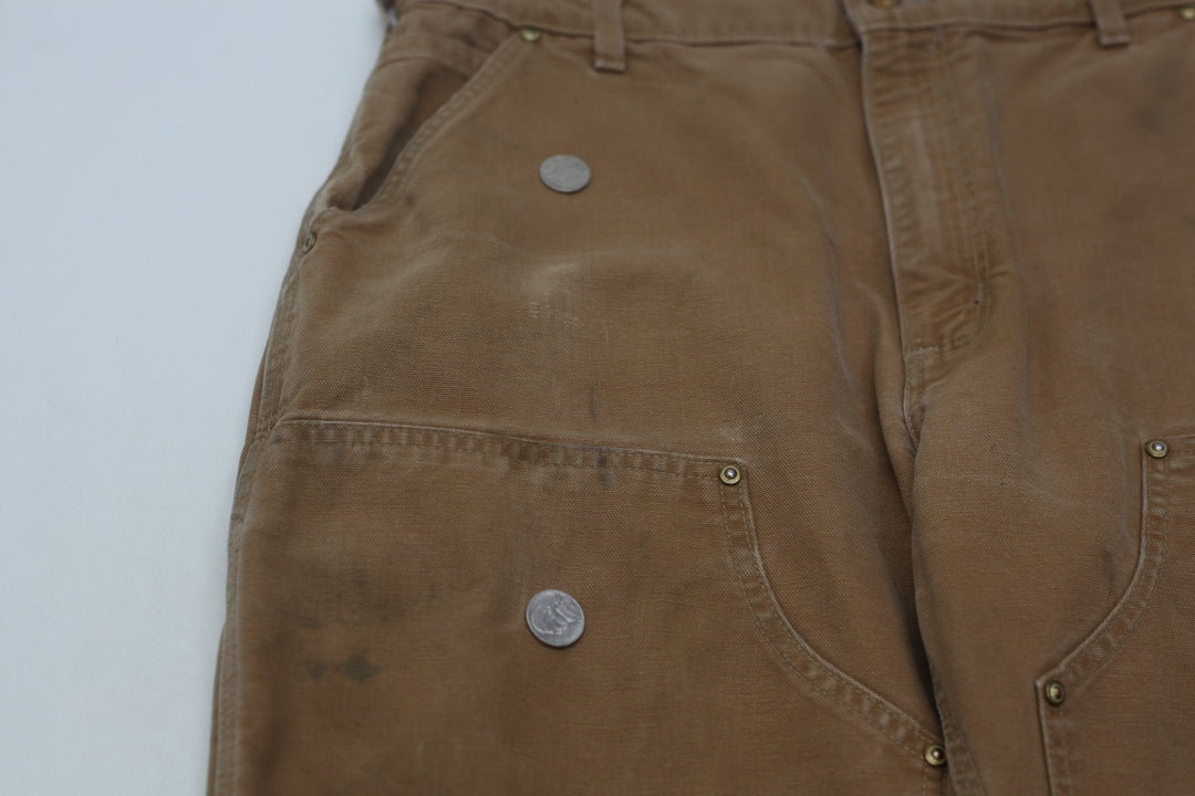 Mens B01 BRN Loose Original Fit Double Knee Carhartt Pants