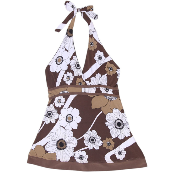 Y2K Ladies Floral Tankini Halter Top Size M