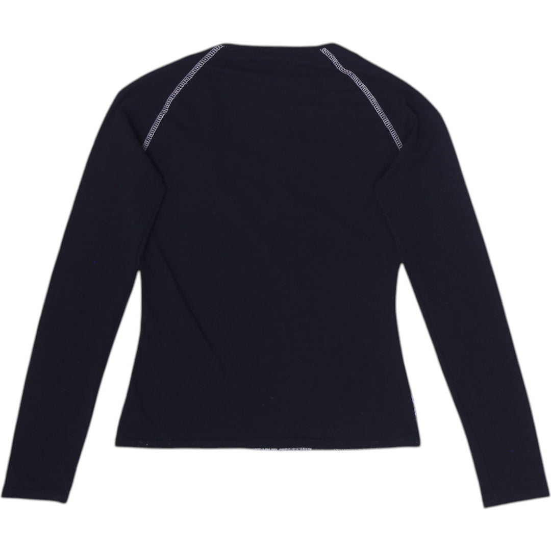Y2K Ladies Morgan Graphic Black Long Sleeve Top Artistic