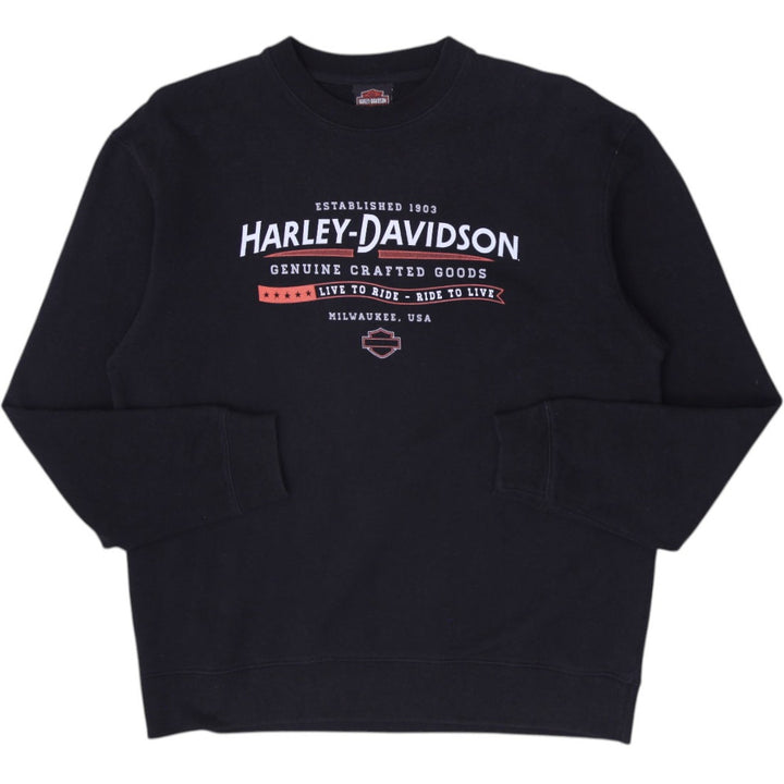 Mens Harley Davidson Sweatshirt Black Graphic Chester Springs