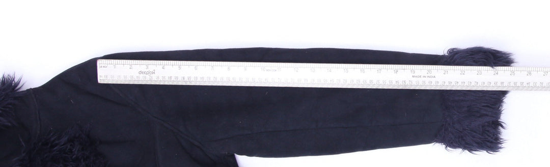 Y2K Ladies Utex Design Button Front Black Fur Trim Jacket Size P/S | Migration_Jackets - View 7 | Fashion Rerun