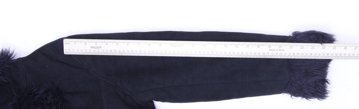 Y2K Ladies Utex Design Button Front Black Fur Trim Jacket Size P/S | Migration_Jackets - View 7 | Fashion Rerun