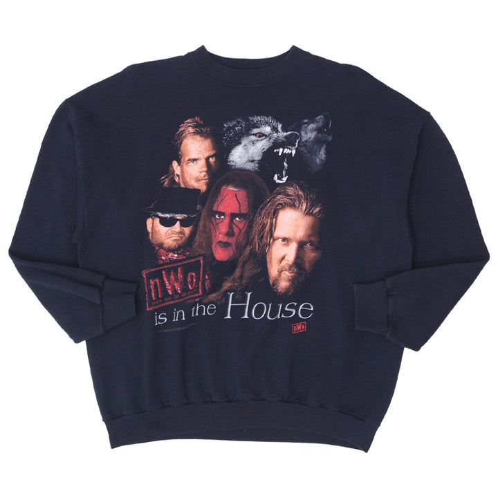 90s Vintage Tultex New World Order Is In The House Sweatshirt Black - Fashion Rerun Vintage Migration_Sweaters