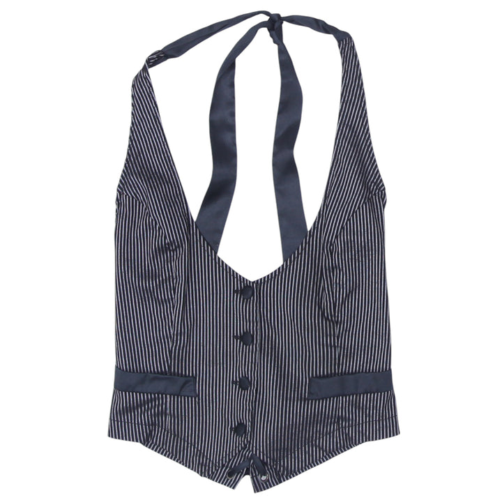 Y2K Halter Stripe Crop Top - Fashion Rerun Vintage Migration_Tops