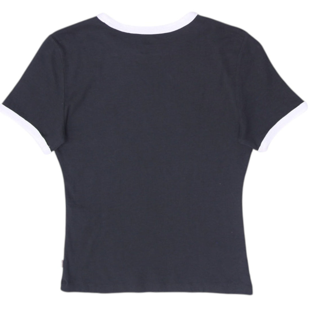 Y2K Ladies Levis Vintage-Style Ringer Baby Tee Size M