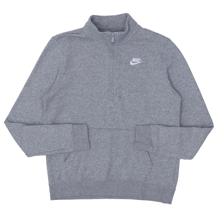 Mens Nike Embroidered Quarter Zip Sweatshirt Gray - Fashion Rerun Vintage Migration_Sweaters