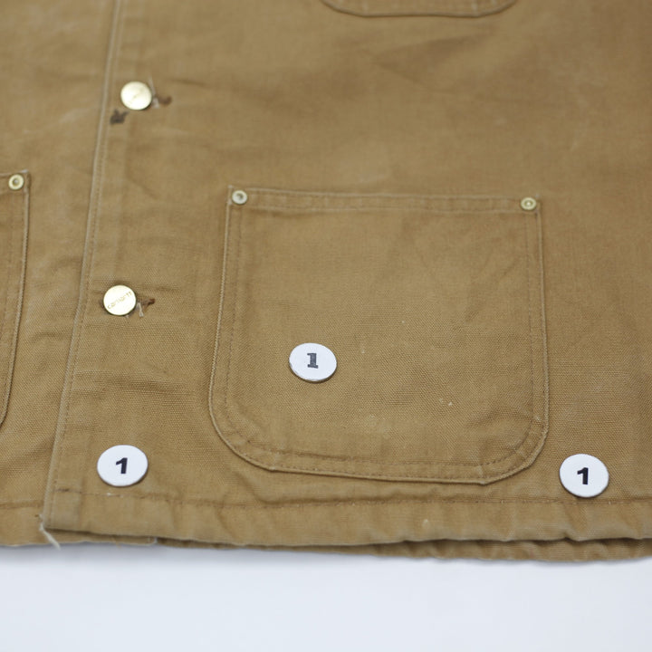 Vintage 90s Carhartt C01 BRN Blanket Lined Jacket Size 50