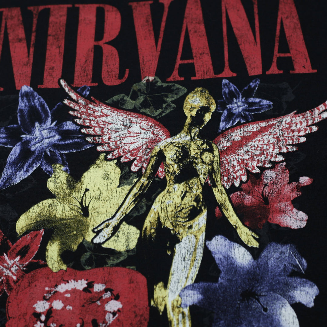 Mens Nirvana "In Utero" Angel & Floral Graphic T-Shirt  Size XL