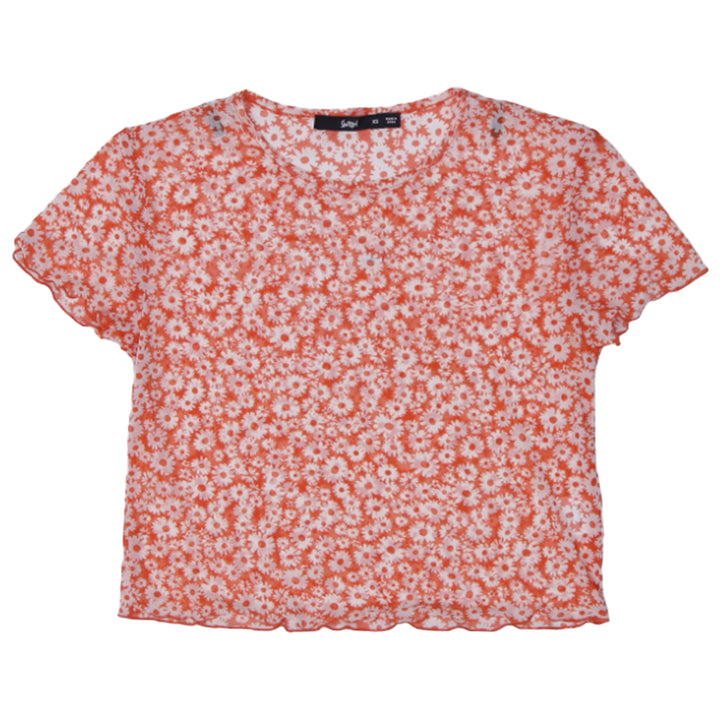 Ladies Sportsgirl Floral Mesh Top