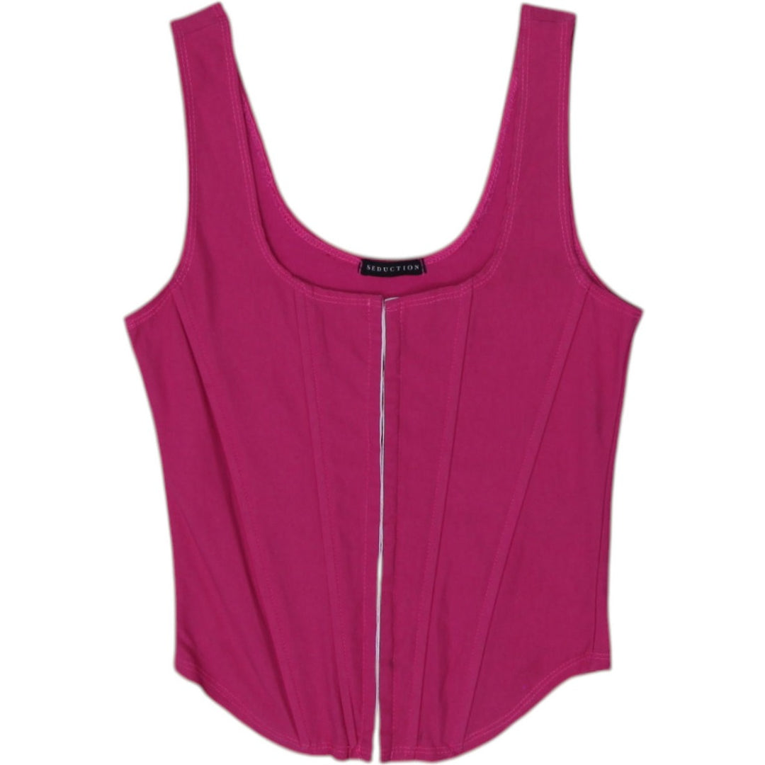 Y2K Zip Front Tank Top Pink Size L | Migration_Y2K Tops | Fashion Rerun
