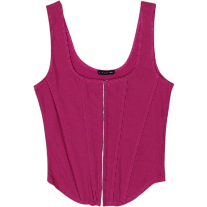 Y2K Zip Front Tank Top Pink Size L | Migration_Y2K Tops | Fashion Rerun