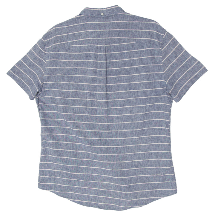 Mens Tommy Hilfiger Striped Linen Short Sleeve Shirt