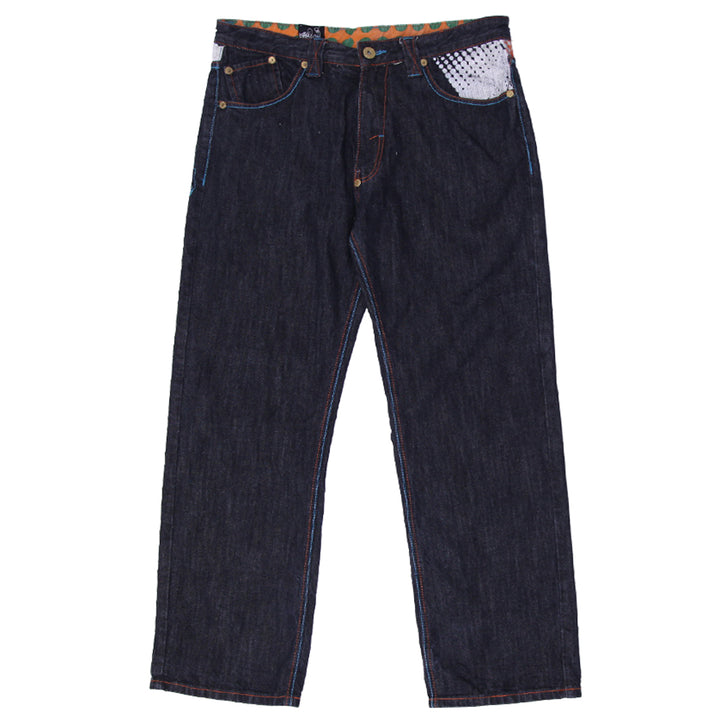 Y2K Mens Delf Baggy Denim Wide Leg Cyber Skull Jeans