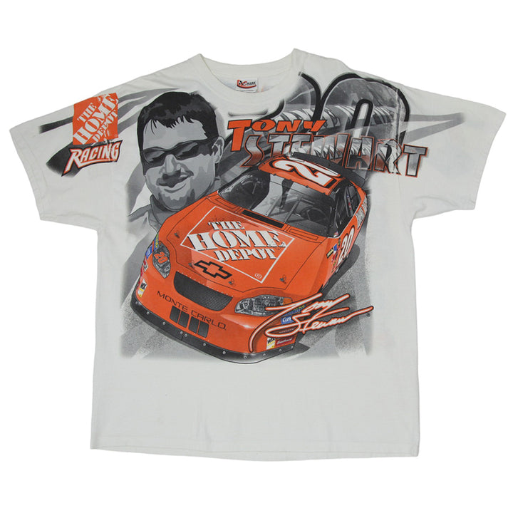 Vintage Tony Stewart The Home Depot Nascar AOP Racing T-Shirt Chase Authentics 2XL