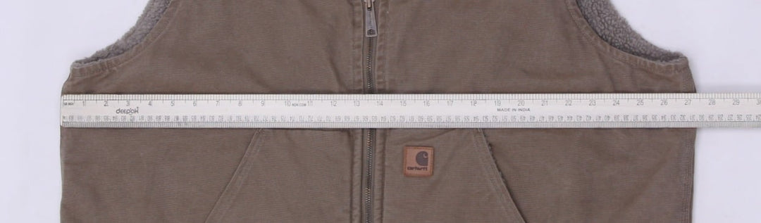 Mens Carhartt Sherpa Lined Vest Brown Full Zip Workwear Size 2XL | Migration_Vests WW Collection - View 8 | Fashion Rerun